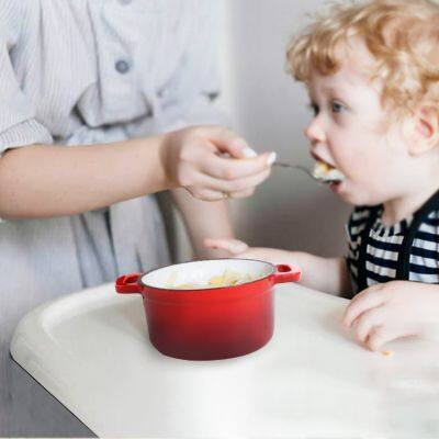 1qt Mini 10cm Enamel Cast Iron French Oven Dutch Oven Casserole Pot Cocotte 1L photo-4