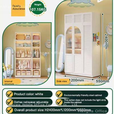 Armario de acero delgado de 2400 mm de altura HG-2400S, armario metálico de ahorro de espacio para la sala de personal|Hengna Juntuo