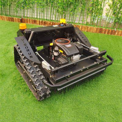Maquina de deshierbar con tractor remoto de un solo cilindro de cuatro tiempos con grado de funcionamiento de 60, cortacésped teledirigido para colinas