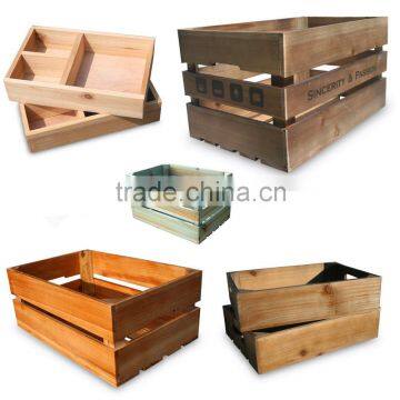 Hot selling wooden collection box for fruit,vegetable,orange juice