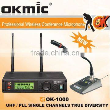 OK-1000 Single Channels/UHF PLL 32/99 channels ,True Diversity wireless microphone