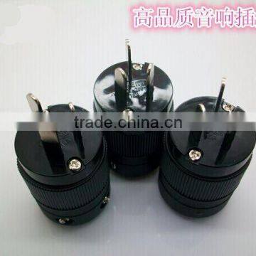 Upgrade Reliable Nylon/PC UL Listed Australia sound plug/Argentina speaker plug/New-zealand speaker plug with insulated pin