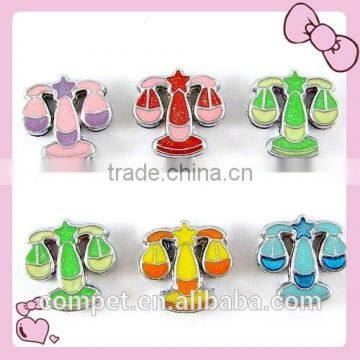 Chrome Plated Cartoon Enamel Slide Charm 8mm inner Width Wholesale