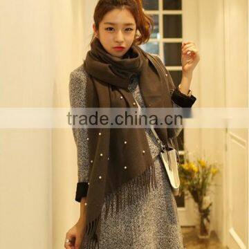 Wholesale New Tassel Wool Acrylic Pearl Fashion Ladies Shawls and Scarves Pashmina photo-2