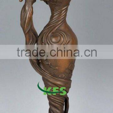 Bronze home put lady vase sculpture