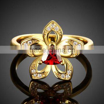 LKN18KRGPR734 18K Real Gold Plated Ruby Diamond Ring photo-4