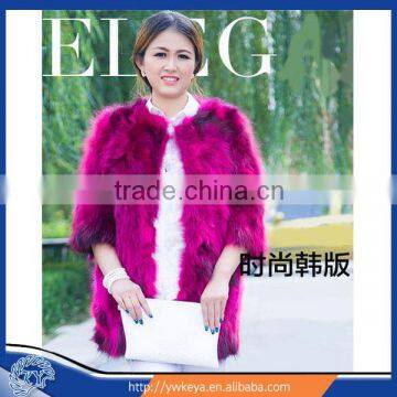 Hot! Selling 2015 korean style graceful real raccoon fur long winter coat