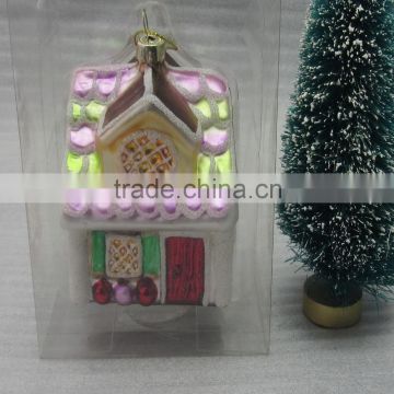 2016 QVC color painted christmas glass house ornaments