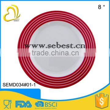 SEBEST china wholesale melamine tableware 8 inch print plate plastic