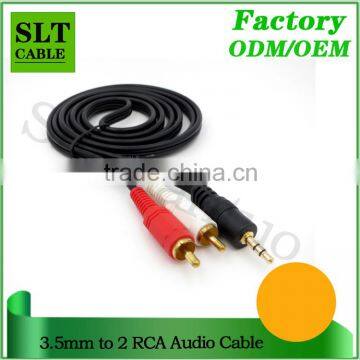 SLT 48ft High Quality 3.5mm to 2RCA Auxiliary Audio Extension Cable