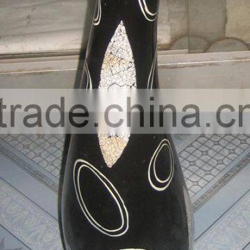 A 15xH49cm round Vietnam lacquer vase