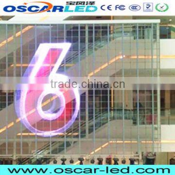 outdoor led screen wall glass display glass transparent led curtain XR10 XR8 video led full color transparent led screen