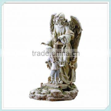 Wholesale guardian angel with children solar garden statue