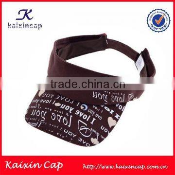 2015 OEM wholesale promotional 100% cotton printing long bill visor hat