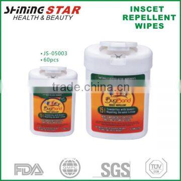 Supermaket package long-lasting effective 60pcs insect repellent wipes for camping