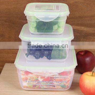 Homdox 3PCS PP Square Food Meat Storage Sets Containers Fresh Microwave Freezer Box AM003886