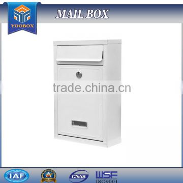 2016 YooBox Supply Powder Coating White Lockable Mailbox Household Item Postboxes