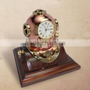 Copper Helmet, Copper Helmet Clock, Decorative Nautical Helmet