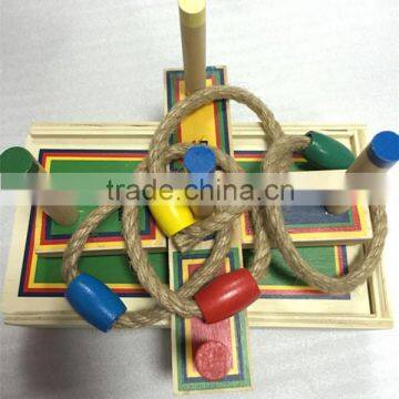 Hot selling 2016 New 5 Rope Quoits Wooden Ring Toss Game Hot selling 2016 New 5 Rope Quoits Wooden Mixed color Garden toys Game