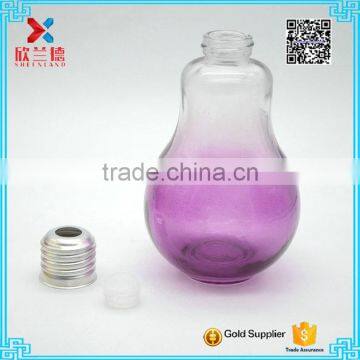New Arrival!! Unique Color Glass Bottle, Bulb Colored Lamp Bulb Bottle, 200ml Purple Bulb Bottle for Beverage With Silver Cap photo-3