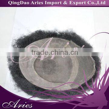 Discounted Natural Toupee Hair Replacement System Piece French Lace Front Remy Hair