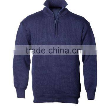 Virgin Wool Polo Sweater With Half Zip