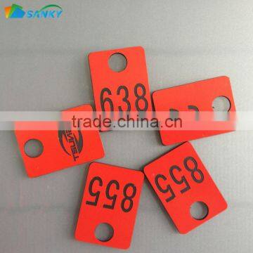 Plastic Engrave Exhibition Storage Cabinet Key Tag With Number