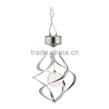 Solar Powered LED Wind Spinner Windchime Color Changing Outdoor Hanging Spiral Garden Light Yard Decoration Promotion