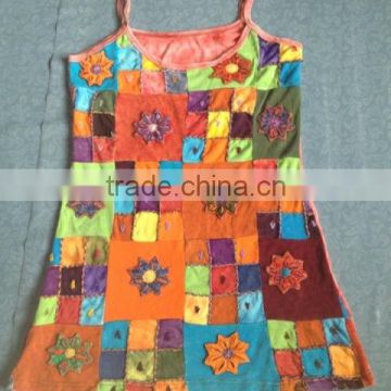 cotton jersey flowery and peace multy layer cutout design dress adn hand embroidery patch price 650rs $7.92