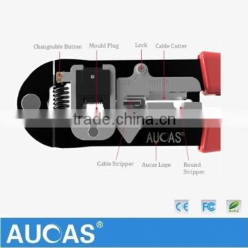 Aucas Manufacture Multi-Purpose Wire Stripper Cutter Crimp Tools,RJ45/11/12 Wire Crimping Tools / Crimper