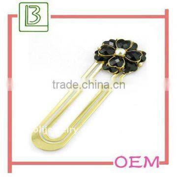 Golden acrylic zinc alloy bookmark