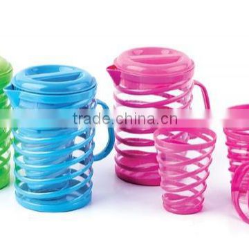 Clear plastic water jugs with lids, Spiral style cooler jug, Tumblers