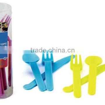 Plastic cutlery set, resuaable pp travel cutlery set