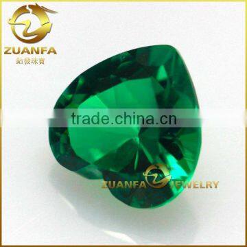 wuzhou nano stones heart cut 8*8mm emerald green gemstones