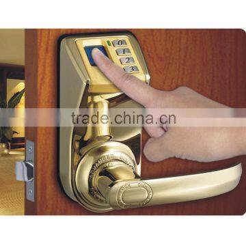 Fingerprint door lock / fingerprint door access control system 120 users golden and silver door lock Adel 3398