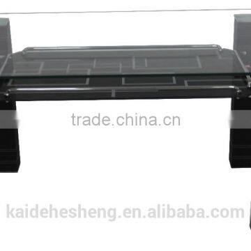 easy-clean four seater glass wooden dining table design