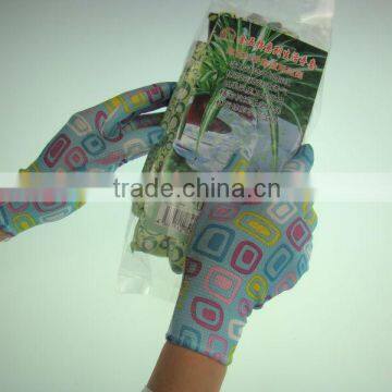 15 gauge bamboo fiber PU coated gardening glove