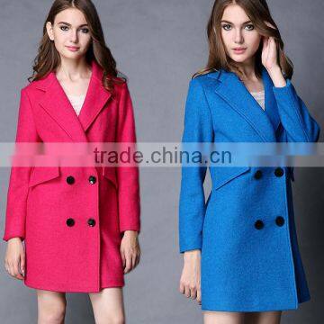 Women's Wool Lapel Double Breasted Coat Trench OL Uniform Coat Winter Jacket OEM ODM Type Clothes Factory Manufacturer Guangzhou