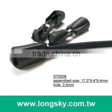 (#ST0508) sport wear black nylon plastic bell shape cord ends stoppers