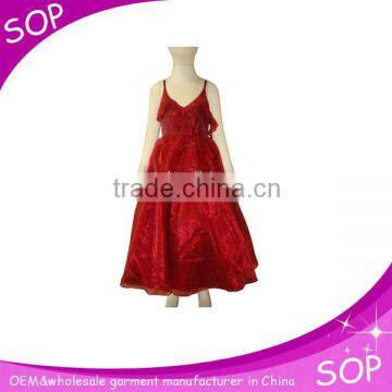 Christmas satin organza pretty kids party dress