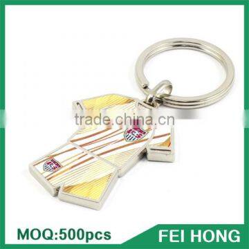 Wholesale bulk metal two sided blank soccer jersey shirt keychain