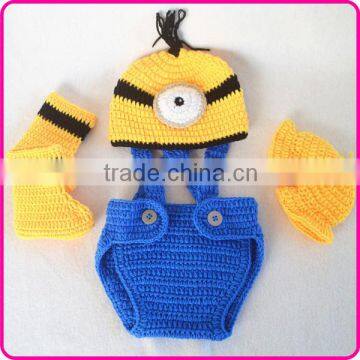 wholesale baby crochet minion outfit photo props