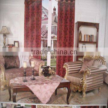 UAE market 100% polyester jacquard curtain fabric set