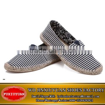 Men Canvas Slip-On Espadrille Casual Shoes With Jute Sole