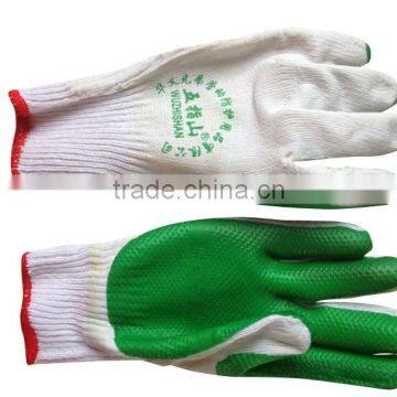 high quality rubber coated working cotton gloves