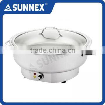 SUNNEX Hot Sale Stainless Steel Round 6.8ltr Electric Chafer