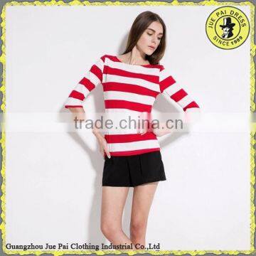 Custom-Made Autumn Red Stripe Fshion Female Upper Clothes                        
                                                Quality Choice