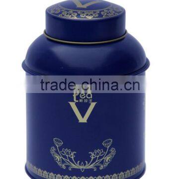 round tin box for tea packing