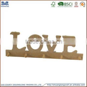 2016 best selling item wooden coat hook with alphabet letter , wooden coat hook wholesale