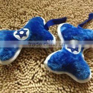 Stuffed blue bone Plush pet toys with squeaker / Resistance to bite pet toys